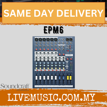 Soundcraft EPM6 8 Channel Analog Mixer with 6 Mic Preamps (EPM-6 EPM 6)