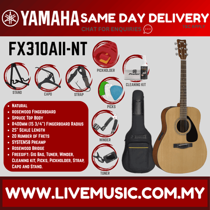 Yamaha FX310A II Acoustic-Electric Guitar with Pickup - Natural ( FX310AII / FX310A-II )