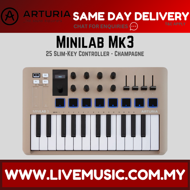 Arturia Minilab 3 25-Key Midi Controller - Champagne (Minilab MK3 / Minilab3)