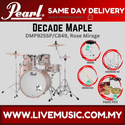 Pearl Decade Maple DMP925SP/C 5-Piece Drum Set with Paiste PST3 Cymbals Set and Hardware