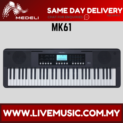 Medeli MK61 61 Key Educational Series Portable Keyboard - Black ( MK-61 MK 61 )