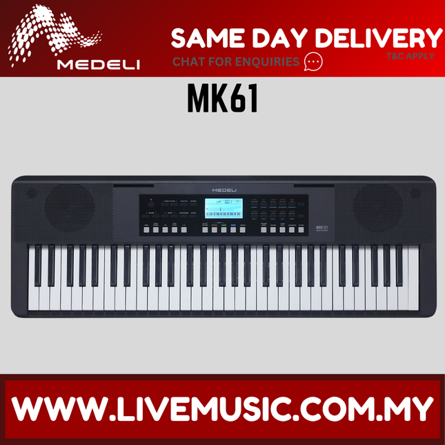 Medeli MK61 61 Key Educational Series Portable Keyboard - Black ( MK-61 MK 61 )
