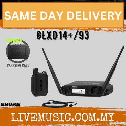 Shure GLXD14+/93 Digital Wireless Presenter System with WL93 Lavalier Microphone ( GLXD14+ / WL93 )