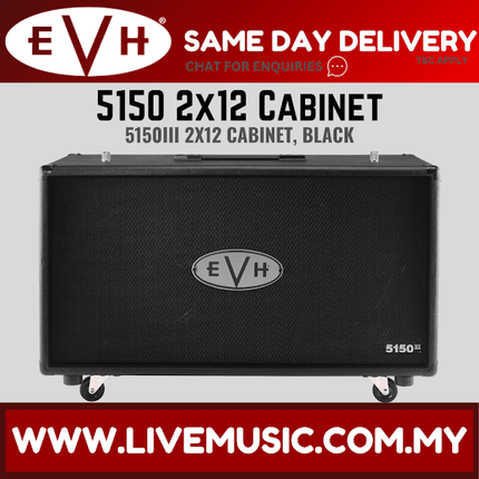 EVH 5150III 2x12 Extention Guitar Cabinet, Black