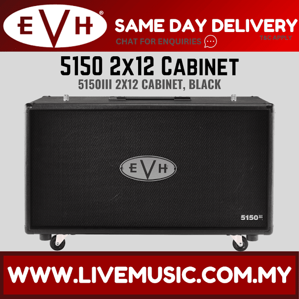 EVH 5150III 2x12 Extention Guitar Cabinet, Black