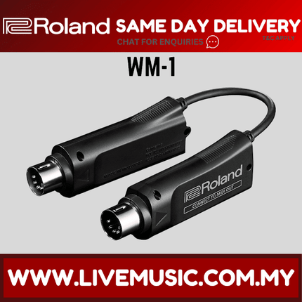 Roland WM-1 Wireless MIDI Adaptor 1x1 Bluetooth Wireless MIDI Interface Mac PC IOS (WM1 WM 1)