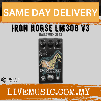 Walrus Audio Iron Horse LM308 Distortion V2 Guitar Effects Pedal, Halloween 2023
