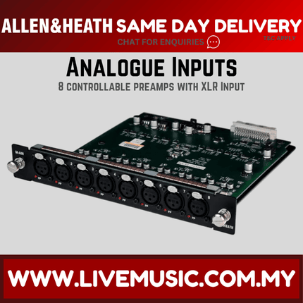 Allen & Heath M-DL-AIN-AX dLive DX32 AES3 8-Channel Mic Input Module ( M DL AIN AX / MDLAINAX )