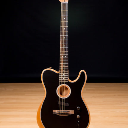 Fender American Acoustasonic Telecaster Guitar Ebony Fretboard with Bag - Black