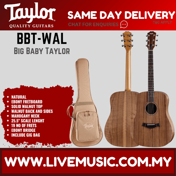 Taylor Big Baby Taylor Acoustic Guitar w/Walnut Top & Bag