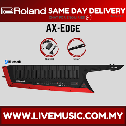 Roland AX-Edge - 49 Key Keytar Synthesizer with FREE Roland Strap and Adapter - Black (AXEdge AX Edge)