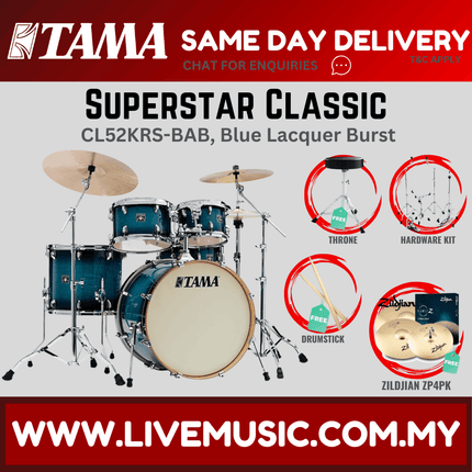 Tama Superstar Classic CL52KRS 5-Piece With Zildjian ZP4PK Cymbal Set - ( CL-52KRS )