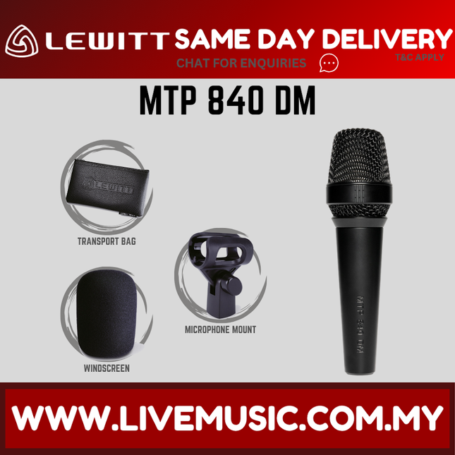 Lewitt MTP 840 DM Dynamic Supercardioid Performance Microphone (MTP-840 DM / MTP840DM)