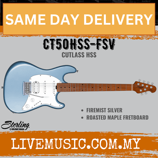 Sterling Cutlass CT50HSS Electric Guitar, Roasted Maple Fretboard (CT50-HSS/CT 50HSS)