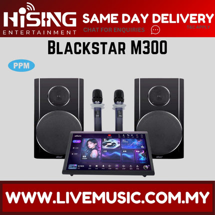 HiSing karaoke soundbar kit with two wireless mics and tablet controller, black speakers
