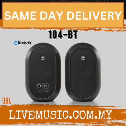 JBL 1 Series 104-BT 4.5 inch Compact Powered Desktop Reference Monitors with Bluetooth - Black (104/104BT)