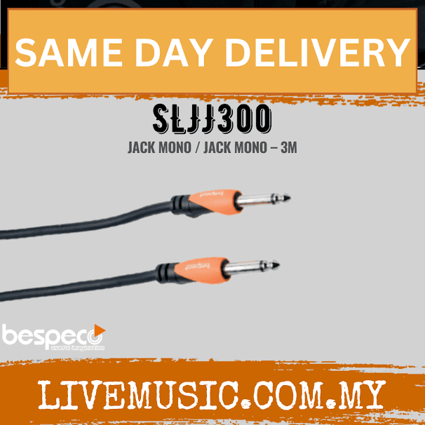 Bespeco SLJJ300 Silos Series Instruments Cables Jack To Jack 3M ( SLJJ-300 / SLJJ 300 )