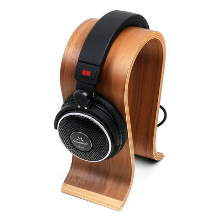 Kadenza Wooden Headphone Stand - U Shape Headphone Holder - Classic Walnut Finish (LMC)