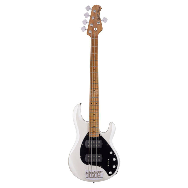 Sterling Ray35HH Stingray 5-String Electric Bass Guitar Roasted Maple Fretboard - Pearl White (Ray-35HH/Ray 35HH)