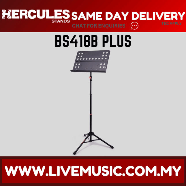 Hercules BS418B PLUS Music Stand ( BS418B-PLUS / BS418BPLUS )
