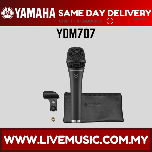 Yamaha YDM707 Dynamic Supercardioid Microphone - Black ( YDM 707 YDM-707 )