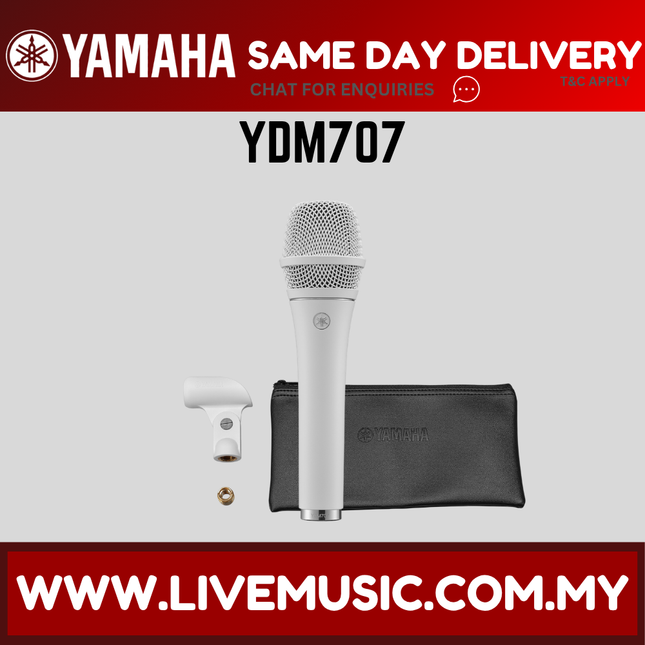 Yamaha YDM707 Dynamic Supercardioid Microphone - White ( YDM 707 YDM-707 )