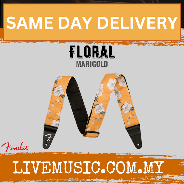Fender Floral Guitar Strap, Marigold