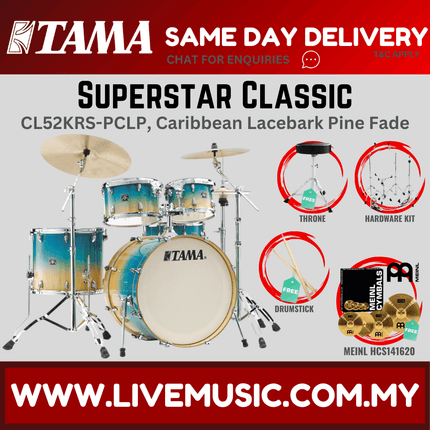 Tama Superstar Classic CL52KRS 5-Piece With Meinl HCS141620 Cymbal Set - ( CL-52KRS )