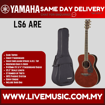 Yamaha LS6 ARE Concert Acoustic-Electric Guitar with Hard Bag - Dark Tint/Natural/Brown Sunburst ( LS6-ARE )