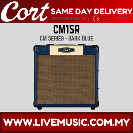 Cort CM15R-DB 15-Watt Electric Guitar Amplifier - Dark Blue ( CM15R / CM15RDB )