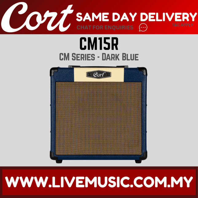 Cort CM15R-DB 15-Watt Electric Guitar Amplifier - Dark Blue ( CM15R / CM15RDB )