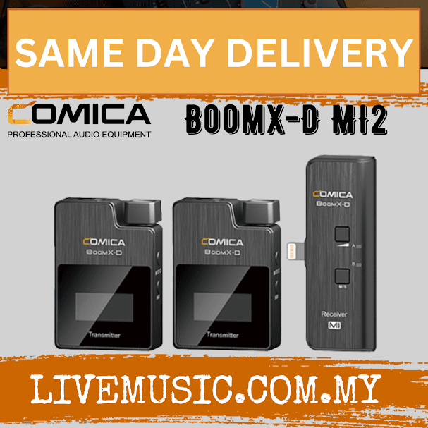 Comica Audio BoomX-D MI2 Ultracompact 2 Person Digital Wireless Microphone System for iOS Smartphones (BoomX D-MI2)
