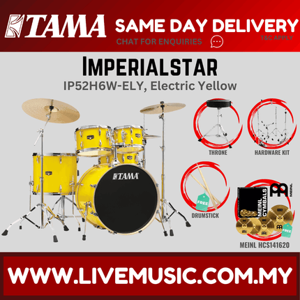 Tama Imperial Star Drum Set with Drum Throne, Imperialstar With HCS141620 Cymbal Set ( IP52H6W )