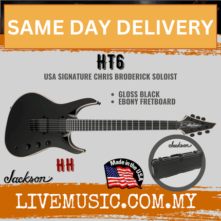 Jackson USA Signature Chris Broderick Soloist HT6 Electric Guitar, Ebony Fretboard - Gloss Black