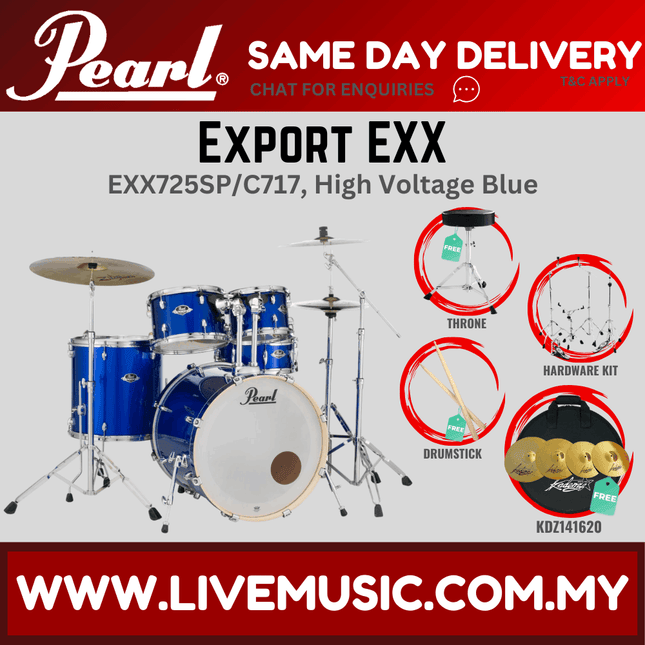 Pearl Export EXX 5-Piece Drum Set with KDZ141620 Cymbals Set ( EXX725SP/C )