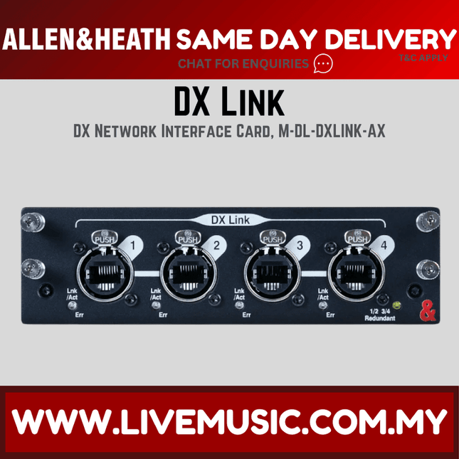 Allen & Heath M-DL-DXLINK-A DX Link Audio Networking Card for dLive ( DX-LINK / MDLDXLINKA )