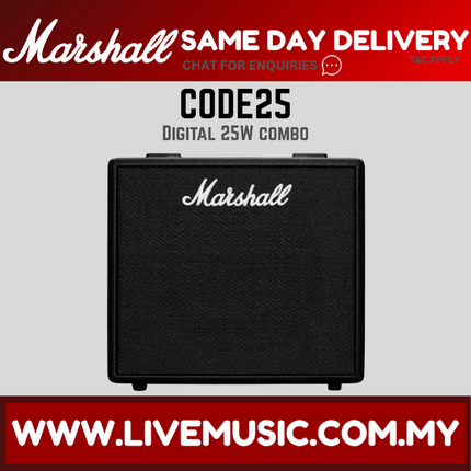 Marshall Code 25 - 25 Watt, 1x10 Modeling Guitar Combo Amplifier ( Code25 )