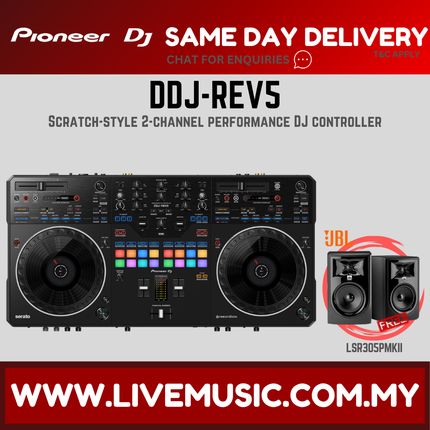 Pioneer DJ DDJ-REV5 4-deck DJ Controller with Stem Separation With Monitor Speaker And Case ( DDJ REV5 / DDJREV5)