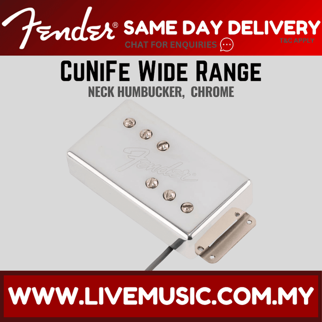 Fender CuNiFe Wide Range Neck Humbucker Pickup, Chrome