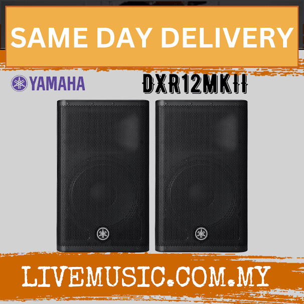 Yamaha DXR12 mkII 1100-Watt 12 inch Powered Speaker w/Speaker Stand - Each / Pair ( DXR-12 / DXR 12 / MKII )