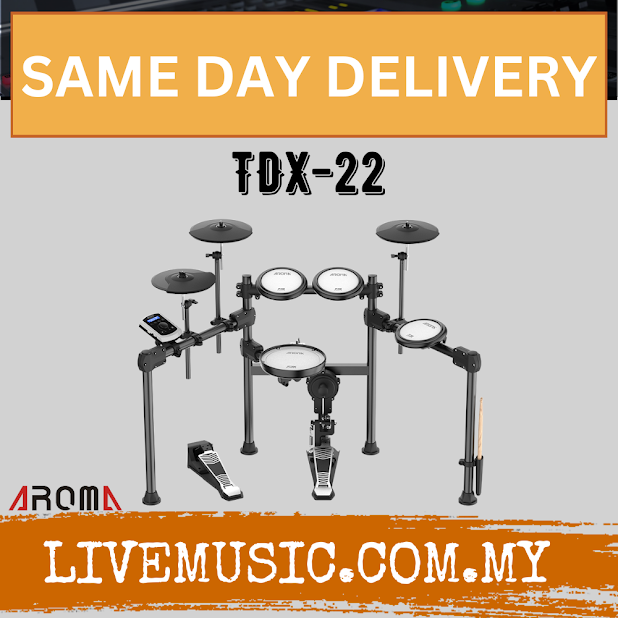 AROMA TDX22 Digital Drum Set With Mesh Finish Drum Pad & Kick Tower With Drumstick And Drum Throne (TDX 22 / TDX-22 )
