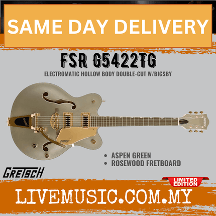 Gretsch FSR G5422TG Electromatic Hollowbody Doublecut Electric Guitar, RW FB, Aspen Green