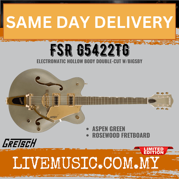 Gretsch FSR G5422TG Electromatic Hollowbody Doublecut Electric Guitar, RW FB, Aspen Green