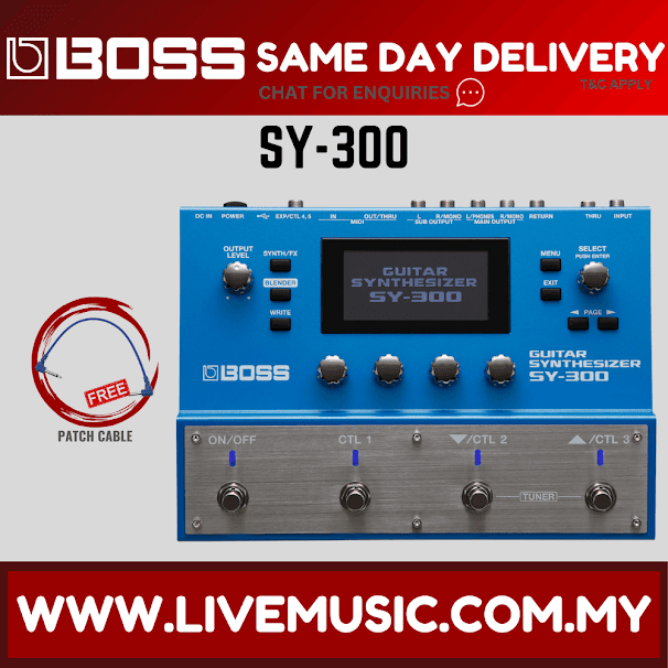 Boss SY-300 Advanced Guitar Synth Pedal with Adapter (SY300)