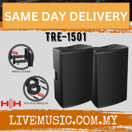 HH ELECTRONIC TENSOR TRE-1501 Active Moulded Speaker With Speaker Stand And Cable - Each / Pair ( TRE 1501 / TRE1501 )