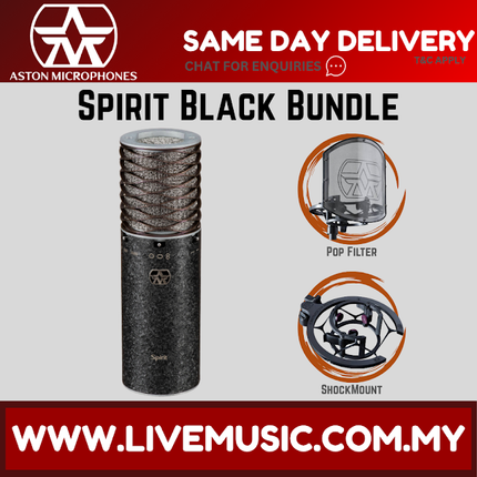 Aston Microphones Spirit Black Bundle Large-diaphragm Condenser Microphone