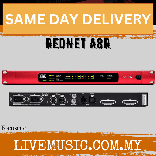 Focusrite Rednet A8R 8-in/8-out Ethernet Audio Network Interface with Power Supply Redundancy