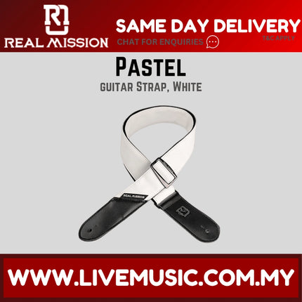 Real Mission Pastel Series Guitar Strap - Aqua / Black / Grey / Pink / White / Sky Blue