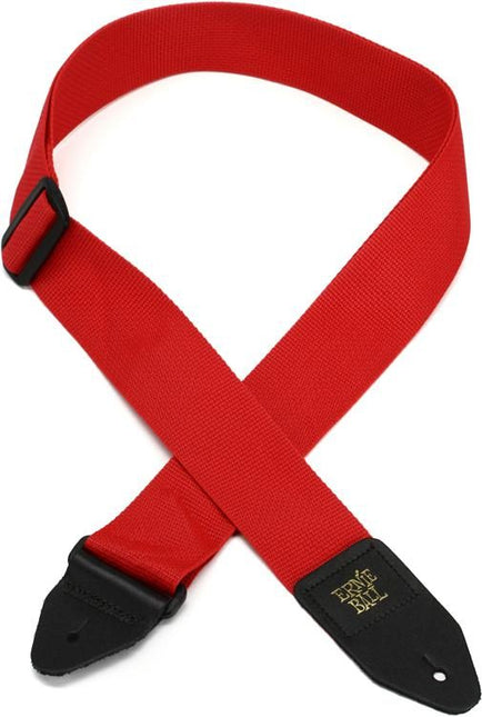 Ernie Ball 4040 Polypro Guitar Strap With Leather Ends, Red