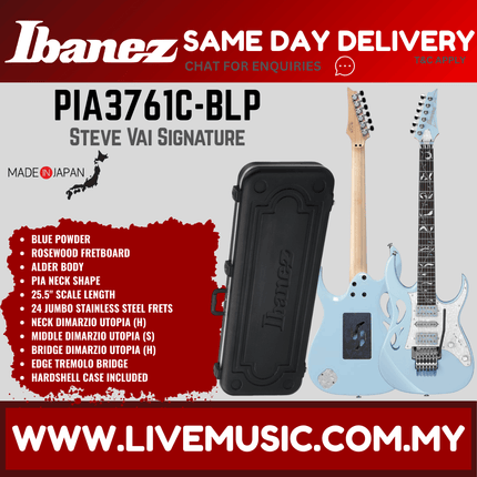 Ibanez PIA3761C-BLP Steve Vai Signature Series Electric Guitar, Blue Powder ( PIA3761C BLP / PIA3761CBLP )